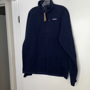 Mens Patagonia rib knit quarter zip pullover